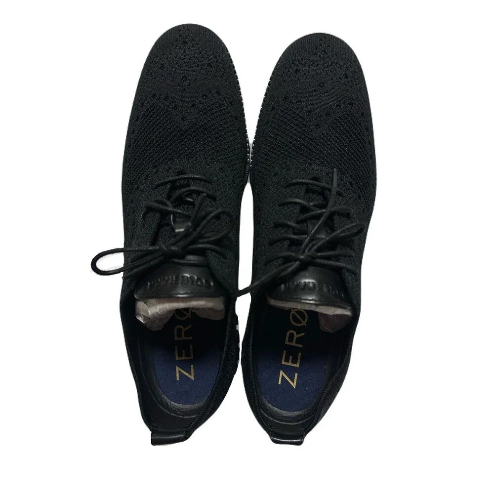 NEW Cole Haan 2.ZERØGRAND Mens Size 11.5 WIDE Black Stitchlite Wingtip Oxfords
